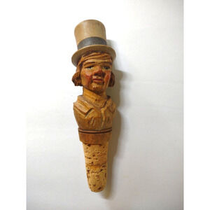 ANRI David Copperfield Charles Dickens Bottle Stopper Italy Cork Vintage Wood
